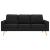 Canapea cu 3 locuri, negru, material textil GartenMobel Dekor