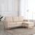 Canapea cu 3 locuri și taburet, crem, material textil GartenMobel Dekor