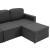 Canapea extensibilă modulară cu 3 locuri, gri închis, textil GartenMobel Dekor