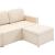 Canapea extensibilă modulară cu 3 locuri, crem, material textil GartenMobel Dekor