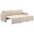 Canapea extensibilă modulară cu 3 locuri, crem, material textil GartenMobel Dekor