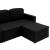 Canapea extensibilă modulară cu 3 locuri, negru, textil GartenMobel Dekor