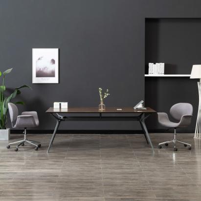 Scaune de bucătărie pivotante, 2 buc., gri, material textil GartenMobel Dekor