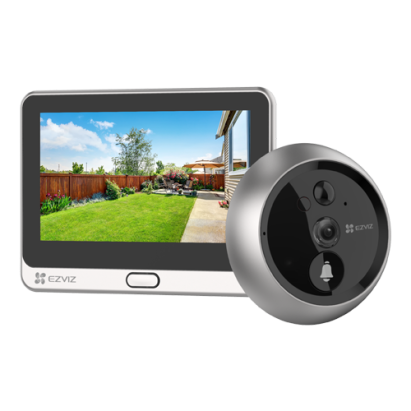 Vizor electronic smart, Wi-Fi, FullHD, monitor 4.3 inch, sonerie, acumulator 4600mAh, Argintiu - EZVIZ CS-DP2C-Silver SafetyGuard Surveillance