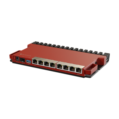 Router 8 porturi Gigabit, 1 port PoE IN, 1 port PoE Out, SFP 2.5G, NAND, USB, 1U - MikroTik L009UiGS-RM SafetyGuard Surveillance