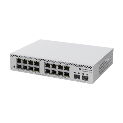 Cloud Smart Switch, 16 x Gigabit, 2 x SFP+ 10Gbps, 1U - Mikrotik CSS318-16G-2S+IN SafetyGuard Surveillance