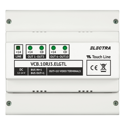Doza derivatie video 10 iesiri pentru EXPERT, G3 - ELECTRA VCB.10RJ3.ELGTL SafetyGuard Surveillance