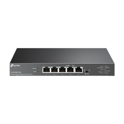 Switch 4 porturi PoE RJ45 2.5G, 1 port RJ45 2.5G, Unmanaged - TP-Link TL-SG105PP-M2 SafetyGuard Surveillance