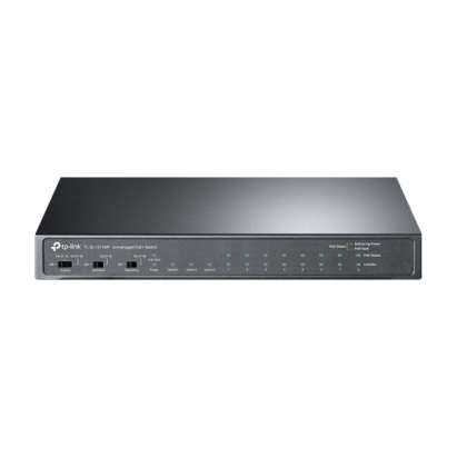 Switch 8 x RJ45 10/100 Mbps PoE, 2 x RJ45 1G, 1 x SFP 1G, Buget PoE 124W, Unmanaged - TP-Link TL-SL1311MP SafetyGuard Surveillance