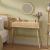 SONGMICS Masuta de toaleta cu oglinda iluminata LED, 3 sertare aspect ratan, stil boho, MDF si lemn, 80x43x135 cm, bej Household NewTrend