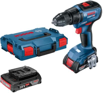 Bosch GSR 18V-50 Masina de gaurit si insurubat cu acumulator, 18V + 2 x Acumulatori GBA 18V 2.0Ah + Incarcator GAL 18V-20 Professional + L-Case ProAdvanced PowerfulTools