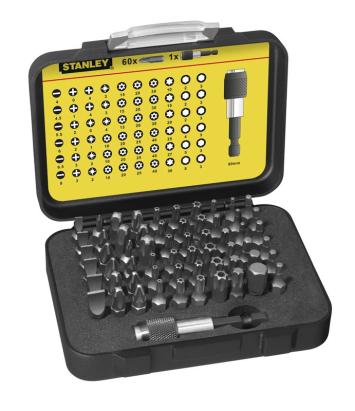 Stanley 1-13-902 Set 61 piese 1/4" - biti drepti, PH, PZ, Torx, Torx tamper, hexagonali ProAdvanced PowerfulTools