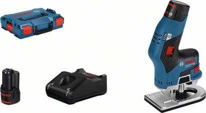 Bosch GKF 12V-8 Masina de frezat muchii cu 2 acumulatori Li-Ion, 3Ah + L-Boxx ProAdvanced PowerfulTools
