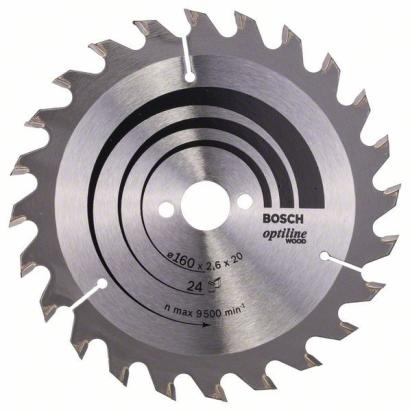 Bosch Panza ferastrau circular Optiline Wood, 160x20x2.6mm, 24T, reductie 16mm ProAdvanced PowerfulTools
