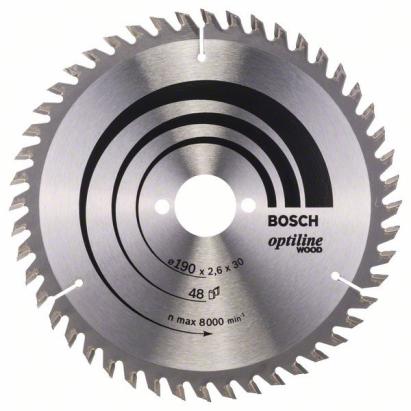 Bosch Panza ferastrau circular Optiline Wood, 190x30x2.6mm, 48T ProAdvanced PowerfulTools