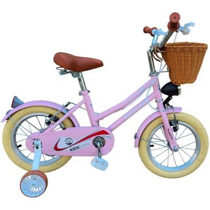 Bicicleta copii 2-4 ani HappyGirl KidsCare roz 12 inch – cu roti ajutatoare, frane de mana, cosulet, pentru fete for Your BabyKids