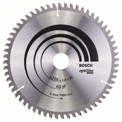 Bosch Panza ferastrau circular Optiline Wood, 216x30x2.8mm, 60T ProAdvanced PowerfulTools