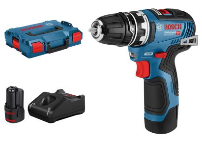 Bosch GSR 12V-35 FC Set Masina de gaurit si insurubat 35Nm + 2 x acumulatori Li-Ion, 3Ah + incarcator rapid GAL 12V + L-Boxx ProAdvanced PowerfulTools
