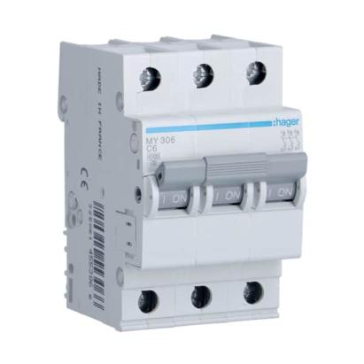 Hager MY 306 Intrerupator 6A, 3P, 4.5kA ProAdvanced PowerfulTools