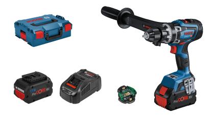 Bosch GSB 18V-150 C Masina de gaurit cu percutie brushless 150Nm + 2 acumulatori Li-Ion 18V +  incarcator 8 Ah + L-Boxx ProAdvanced PowerfulTools