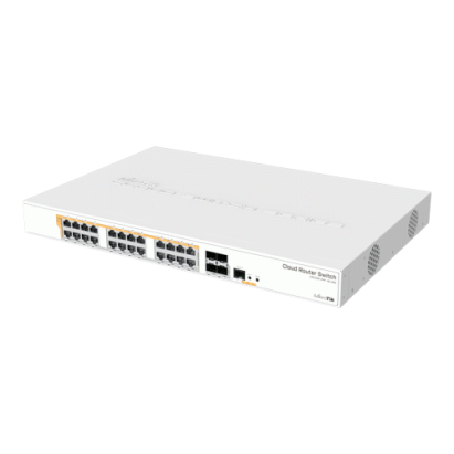 Cloud Router Switch 24 x Gigabit PoE+ Out 450W, 4 x SFP+ 10Gbps - Mikrotik CRS328-24P-4S+RM SafetyGuard Surveillance
