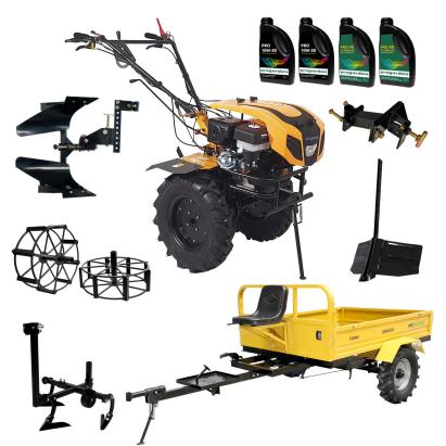 ProGARDEN Pachet Campo 1844 Motocultor 18CP + Remorca RM600C + Plug bilonat + Plug reversibil + Prasitoare + Adaptor +  2 roti metalice 540x170 + 4L Ulei ProAdvanced PowerfulTools