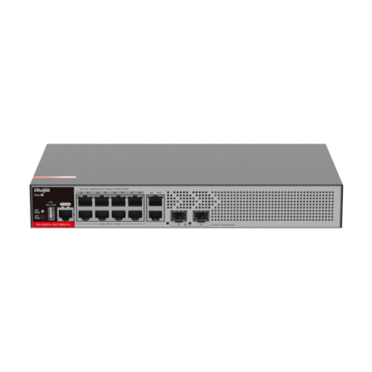 Switch 8 porturi Ruijie, RJ45 1G PoE+, 2 x SFP 2.5G, 2 x RJ45 1G, L2+ Cloud Management, RG-S2915-10GT2MS-P-L SafetyGuard Surveillance