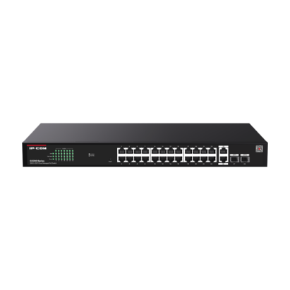 Switch 24 porturi PoE RJ45 Gigabit, 2 x RJ45 Gigabit, 2 x SFP Gigabit, Management, 1U - IP-COM G2228P-24-410W SafetyGuard Surveillance
