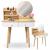 Masa de toaleta si machiaj Ravena, alb fag, cu 2 sertare, oglinda, 80x40x122 cm Household NewTrend