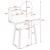 Masa de toaleta si machiaj Ravena, alb fag, cu 2 sertare, oglinda, 80x40x122 cm Household NewTrend