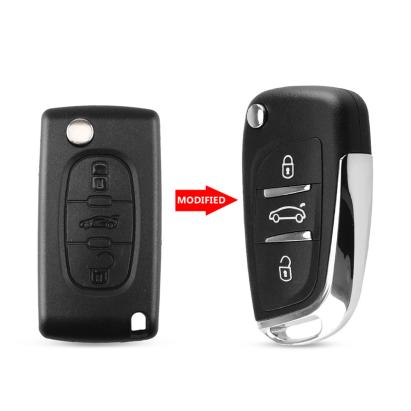 Carcasa Cheie Briceag Peugeot 407 3 Butoane Model Nou AutoProtect KeyCars