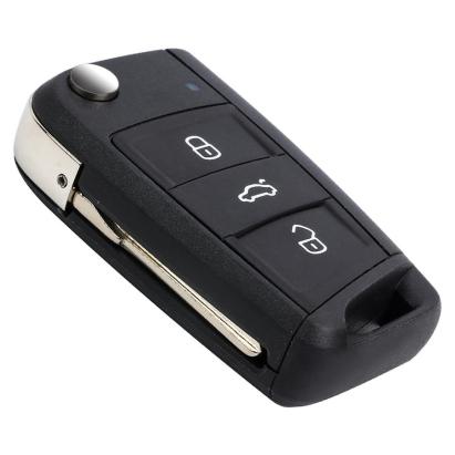 Carcasa Cheie VW Golf MK7, 3 Butoane, Lamela HU66, Negru AutoProtect KeyCars