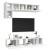 Set dulapuri TV, 5 piese, alb, lemn prelucrat GartenMobel Dekor