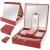 Cutie pentru bijuterii, cu oglinda, rosu, 25.5x25.5x9 cm GartenVIP DiyLine