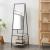 Oglinda de podea, en.casa, PXIT-0154 Chamois, 150 x 44 x 60 cm, metal, mef, negru, lemn stejar, reglabila cu 2 rafturi HausGarden Leisure