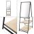 Oglinda de podea, en.casa, PXIT-0154 Chamois, 150 x 44 x 60 cm, metal, mef, negru, lemn stejar, reglabila cu 2 rafturi HausGarden Leisure