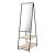 Oglinda de podea, en.casa, PXIT-0154 Chamois, 150 x 44 x 60 cm, metal, mef, negru, lemn stejar, reglabila cu 2 rafturi HausGarden Leisure