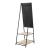 Oglinda de podea, en.casa, PXIT-0154 Chamois, 150 x 44 x 60 cm, metal, mef, negru, lemn stejar, reglabila cu 2 rafturi HausGarden Leisure