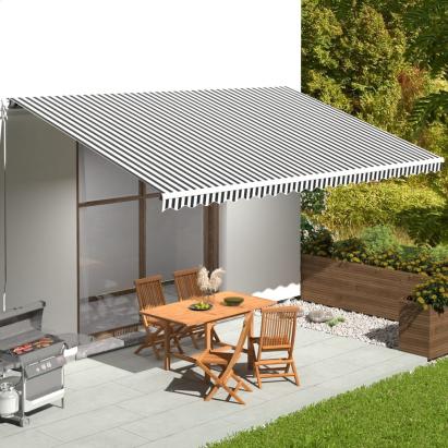 Pânză de rezervă copertină, antracit și alb, 6x3,5 m GartenMobel Dekor