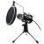 Microfon Gaming Omnidirectional, cu Trepied de Masa si Filtru Pop, Conectare Jack 3.5mm, Culoare Negru