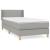 Pat box spring cu saltea, gri deschis, 90x190 cm, textil GartenMobel Dekor