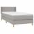 Pat box spring cu saltea, gri deschis, 90x190 cm, textil GartenMobel Dekor