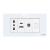 Priza Ingusta + Dubla USB + TV + Internet cu Rama Din Sticla LUXION, Standard Italian, 4M SmartElectro IntelligentHouse