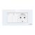 Intrerupator Dublu + Priza cu Rama din Sticla LUXION, Standard Italian, 4M SmartElectro IntelligentHouse