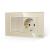 Intrerupator Dublu + Priza cu Rama din Sticla LUXION, Standard Italian, 4M SmartElectro IntelligentHouse