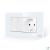 Intrerupator Dublu Cap Scara + Priza cu Rama din Sticla LUXION, Standard Italian, 4M SmartElectro IntelligentHouse