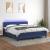 Pat cu arcuri, saltea și LED, albastru, 180x200 cm, textil GartenMobel Dekor
