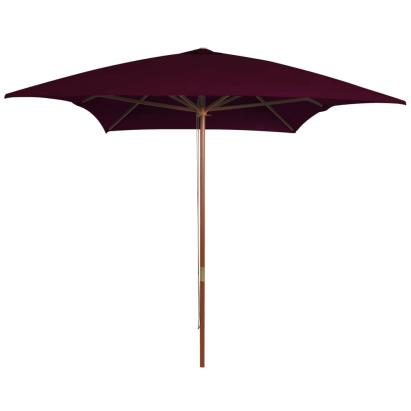 Umbrelă de soare de grădină, stâlp lemn, roșu bordo, 200x300 cm GartenMobel Dekor