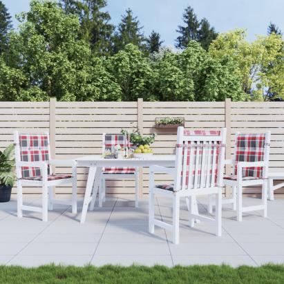 Perne spătar mic roșu carouri 4 buc. 100x50x3 cm textil oxford GartenMobel Dekor