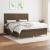 Pat box spring cu saltea, maro închis, 160x200 cm, textil GartenMobel Dekor